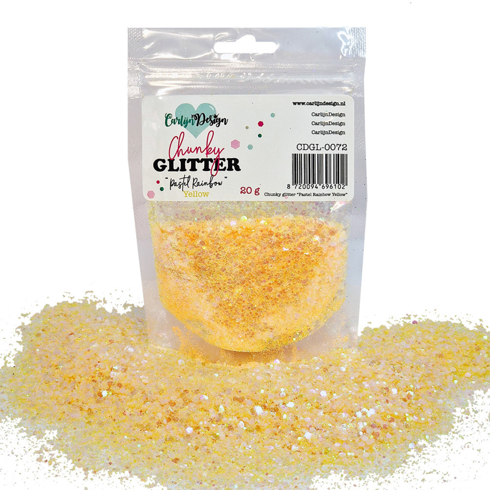 CarlijnDesign Chunky glitter Pastel Rainbow Yellow