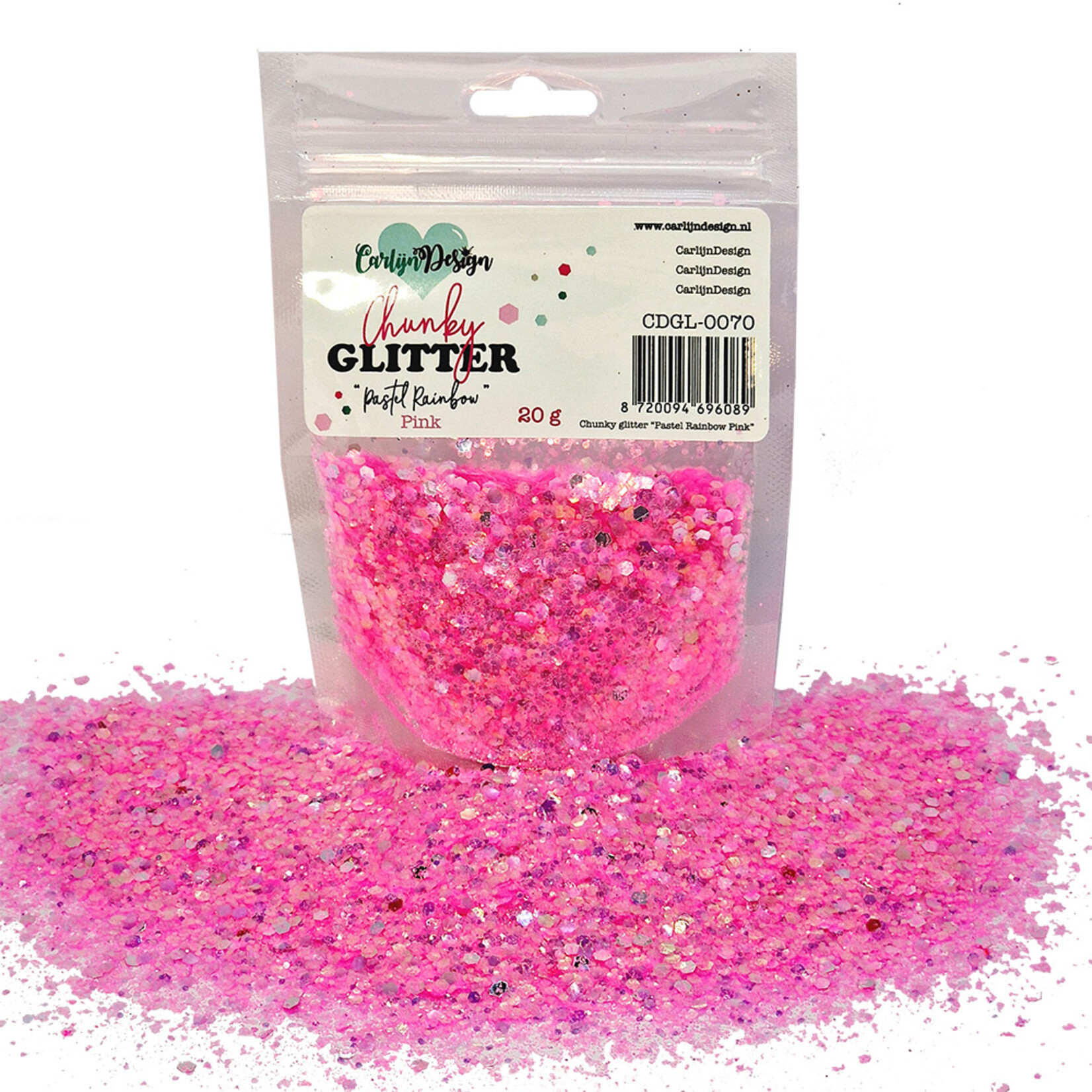 CarlijnDesign Chunky glitter Pastel Rainbow Pink