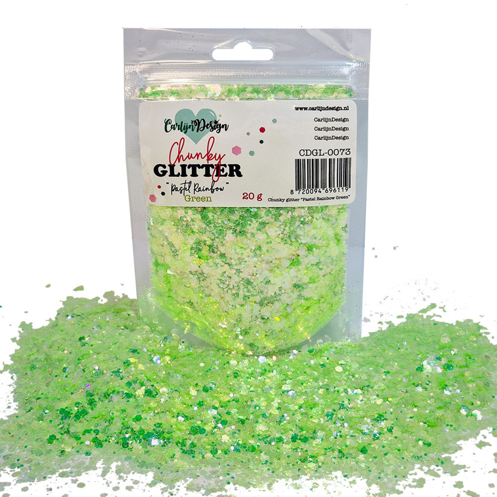 CarlijnDesign Chunky glitter Pastel Rainbow Green