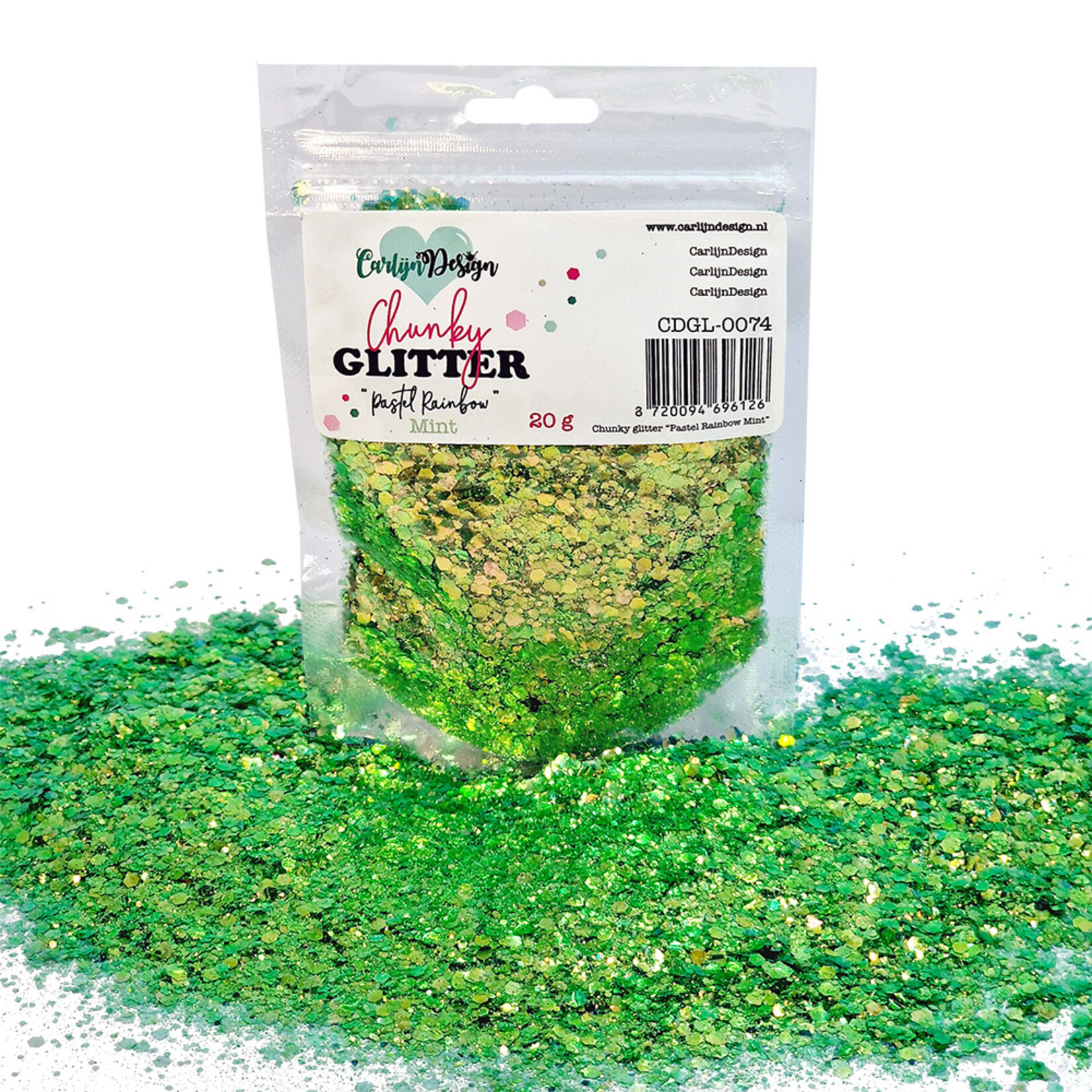 CarlijnDesign Chunky glitter Pastel Rainbow Mint