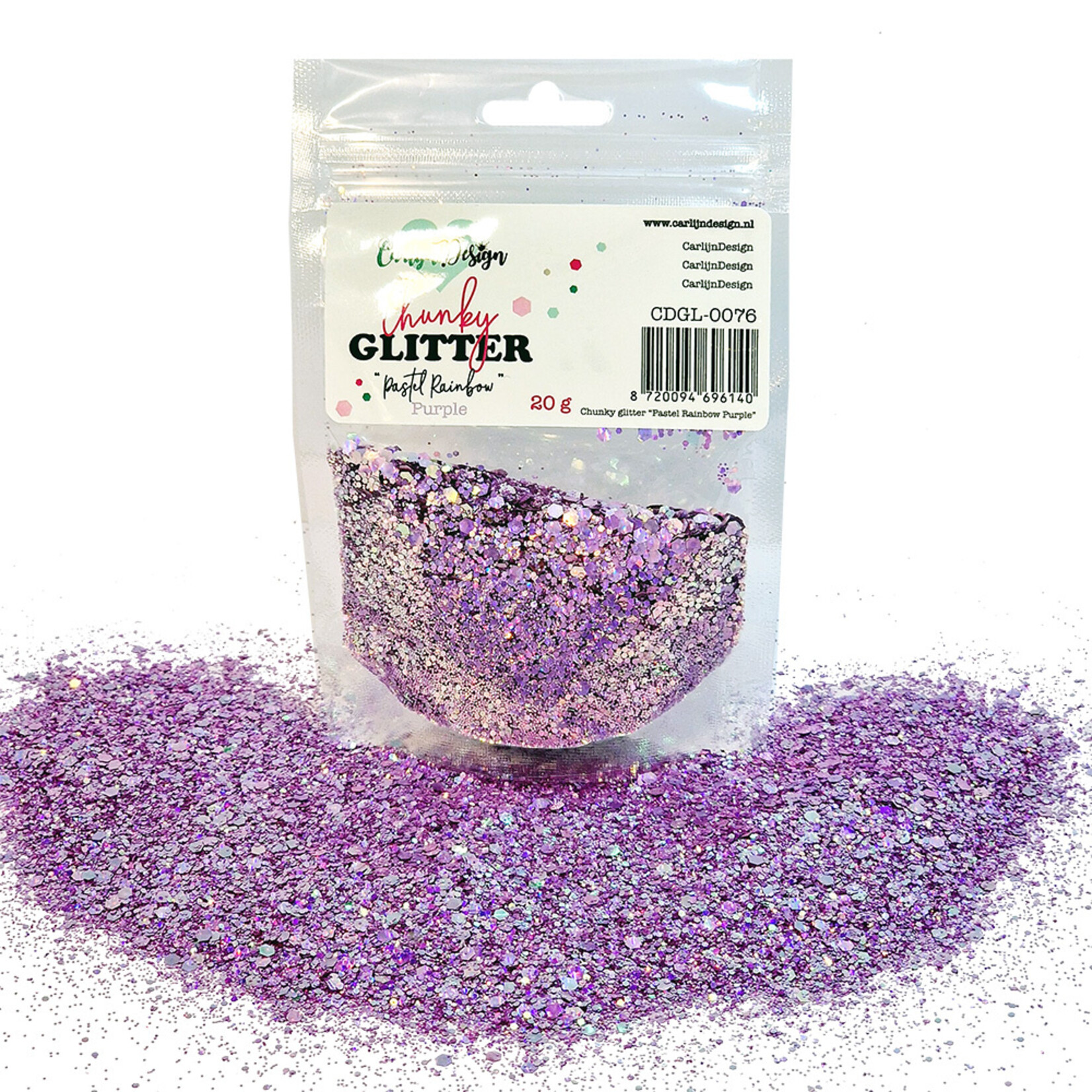 CarlijnDesign Chunky glitter Pastel Rainbow Purple