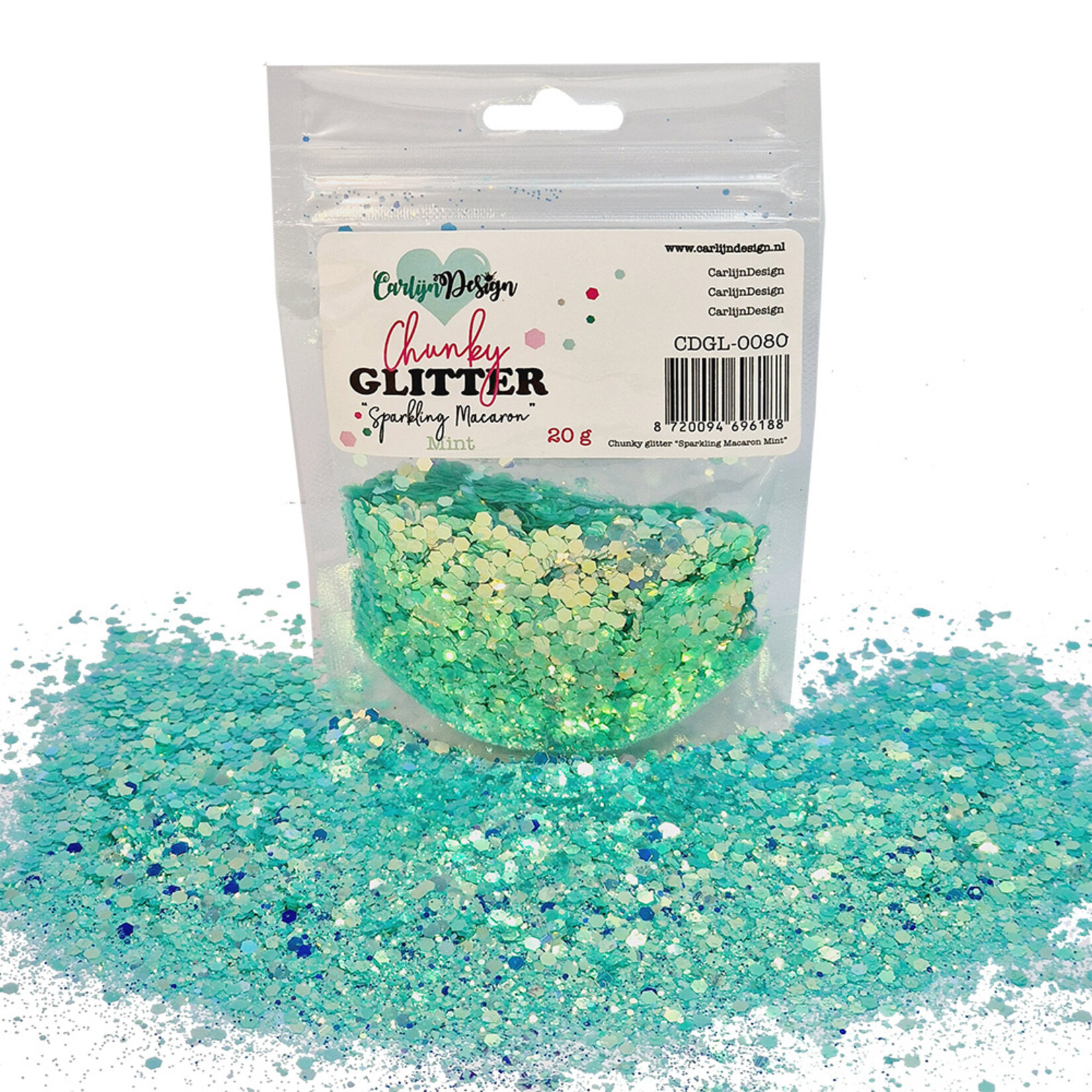 CarlijnDesign Chunky glitter Sparkling Macaron Mint