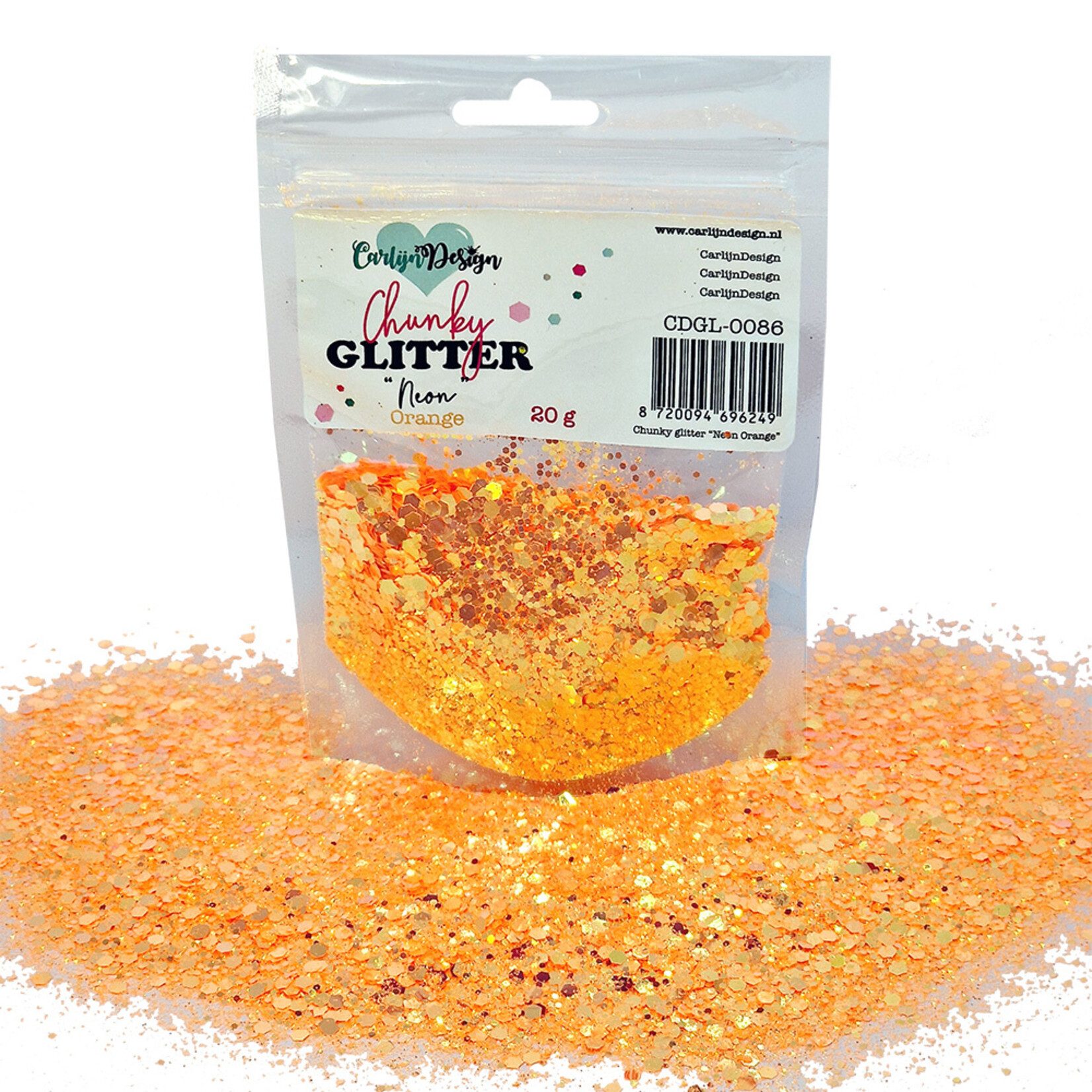 CarlijnDesign Chunky glitter Neon Orange