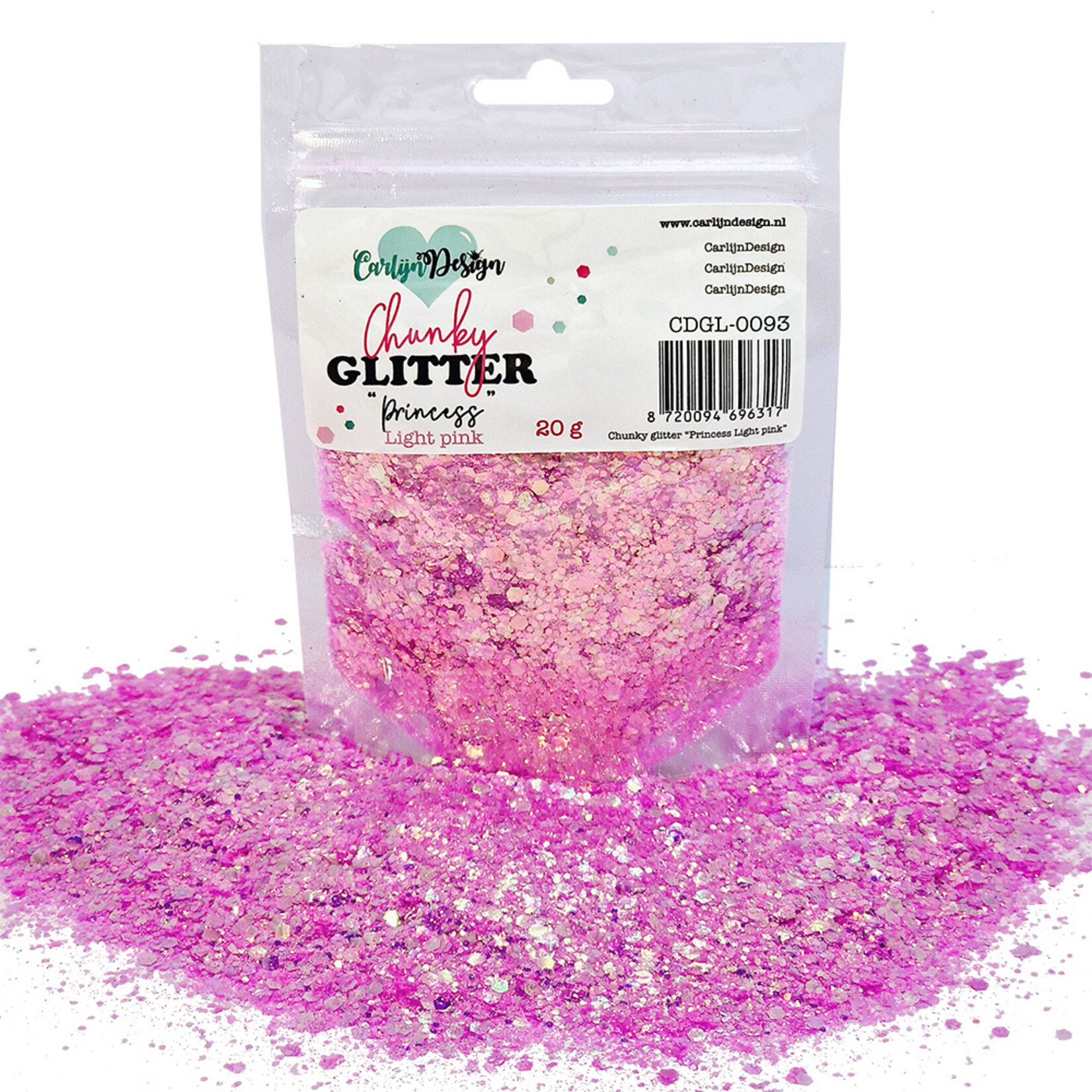 CarlijnDesign Chunky glitter Princess Light pink