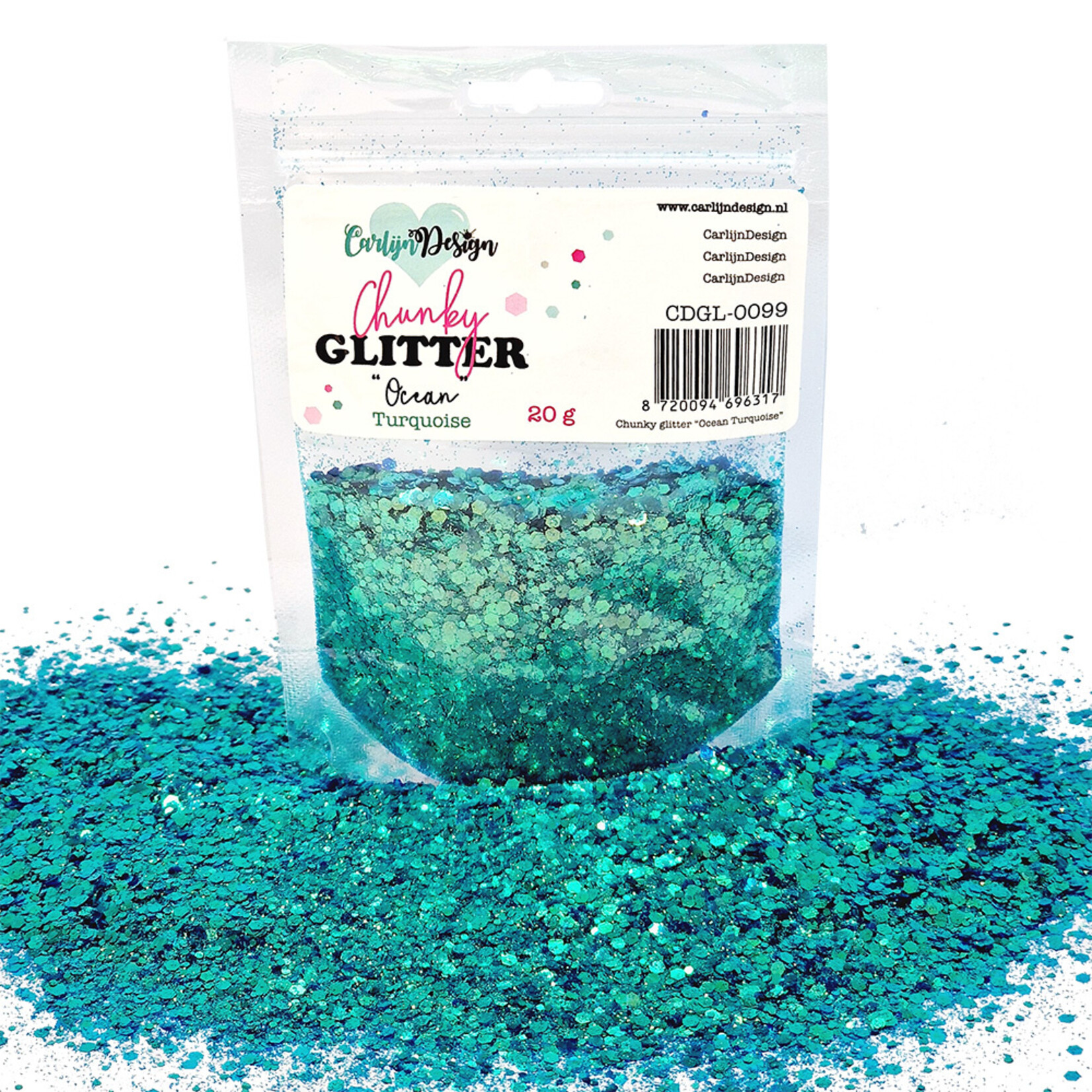 CarlijnDesign Chunky glitter Ocean Turquoise