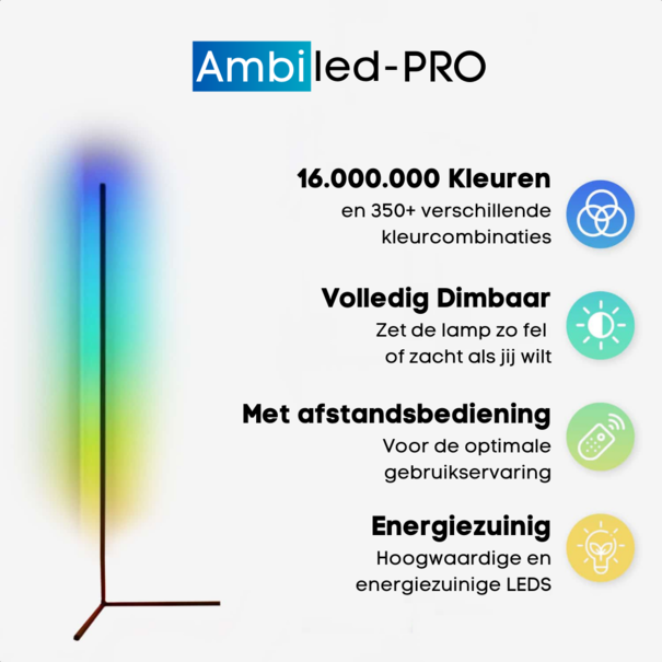 Ambileds Ambiled PRO - Vloerlamp - Hoeklamp - RBG-LED