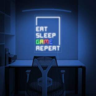 Eat Sleep Game Repeat NEON Sign