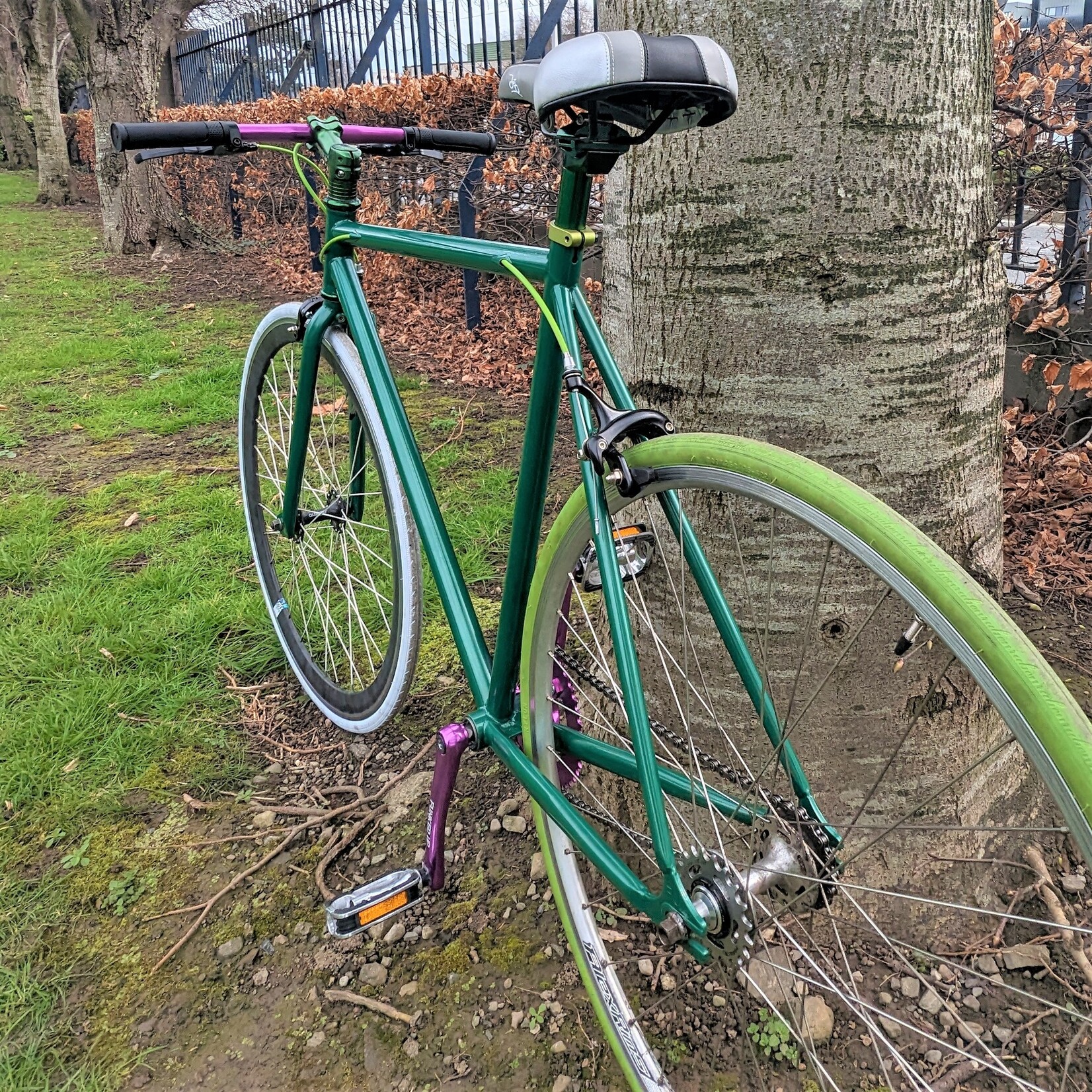 Fixie bike green sale