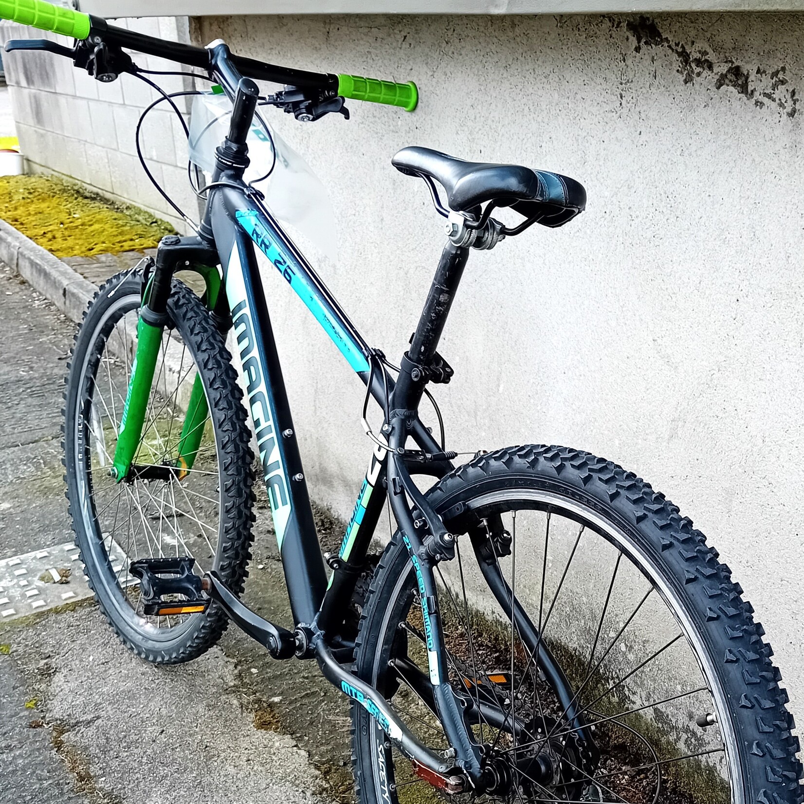 Imagine Mountain Bike - 16 inch - black and green