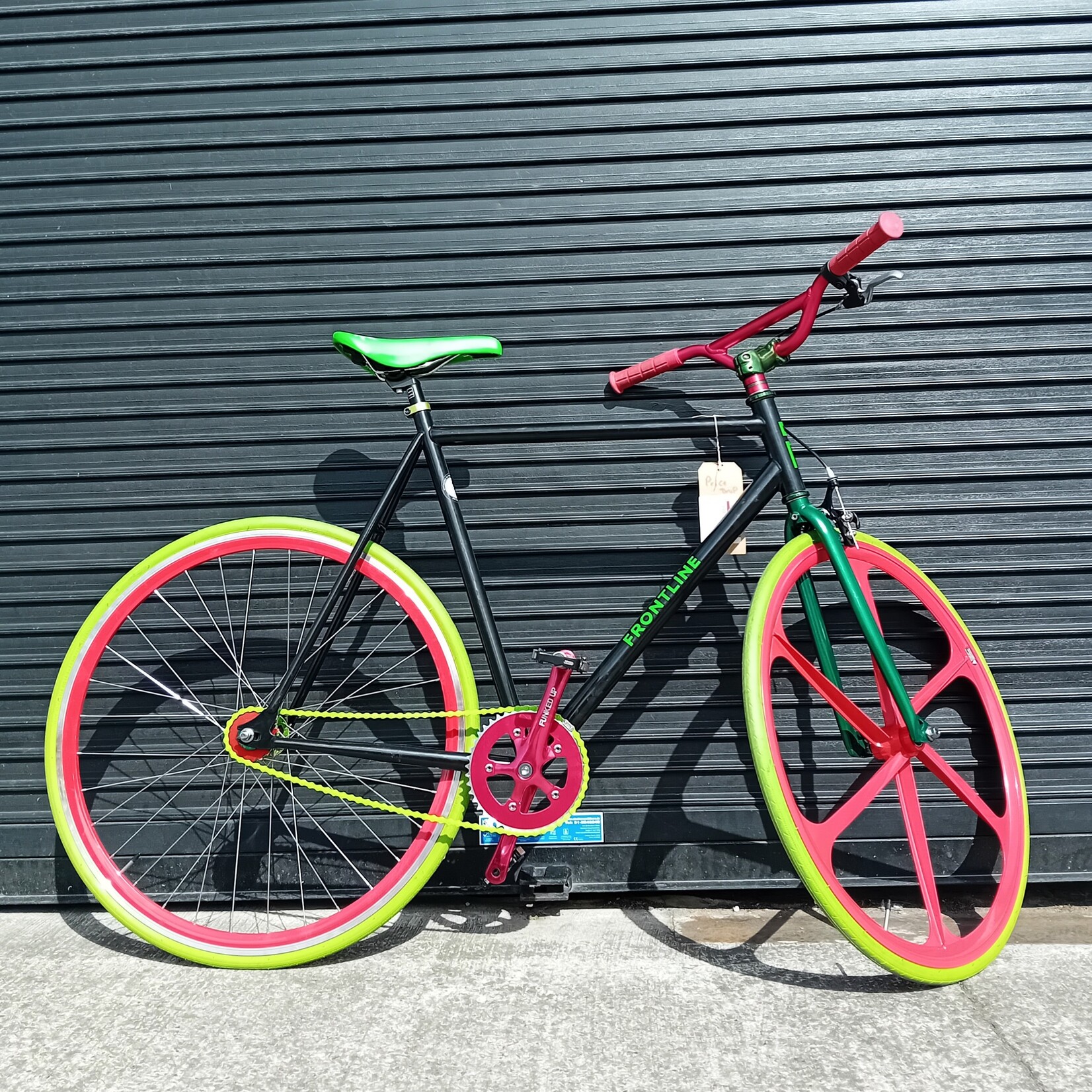 Frontline Bike Fixey Frame Black with Red Mag Wheel 13968 Frontline Bikes