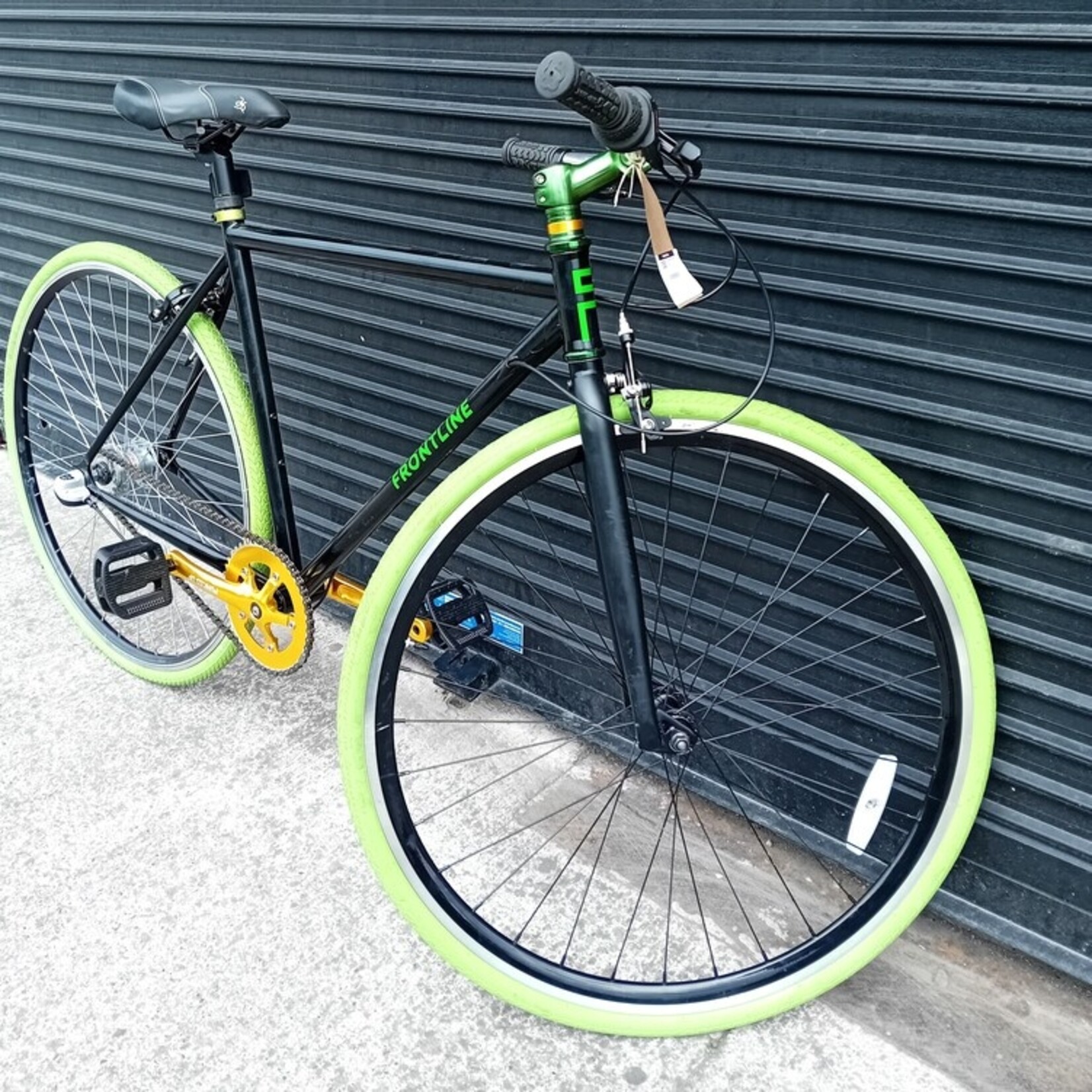 Frontline Frontline Bikes Men's Fixie Bicycle - Green & Gold