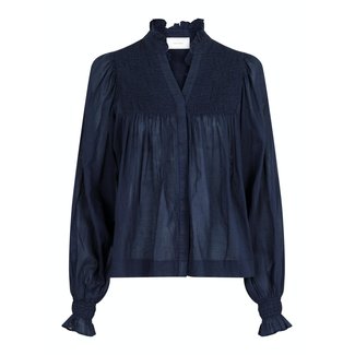 Neo Noir Jill S Voile Blouse Navy