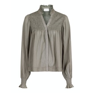 Neo Noir Jill S Voile Blouse Smoke Green