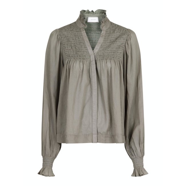 Neo Noir Jill S Voile Blouse Smoke Green