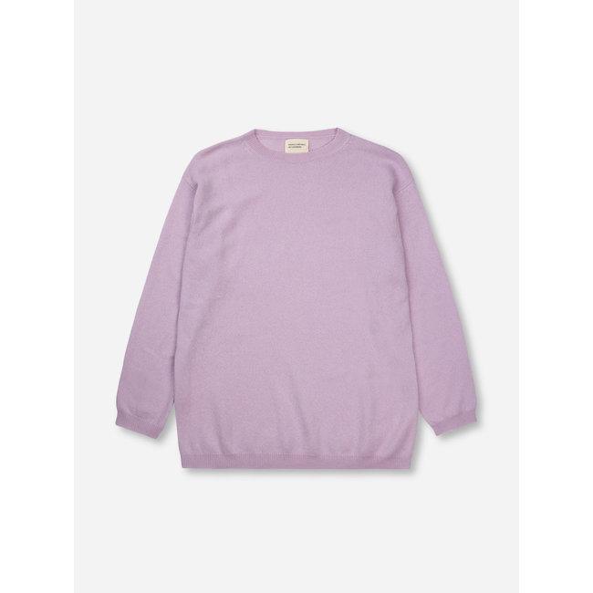 PEOPLE'S REPLUBIC OF CASHMERE WOMENS LENGTHY BOXY O-NECK LILAC