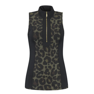 Deblon Sports ROSY SLEEVELESS LEOPARD GREEN BLACK