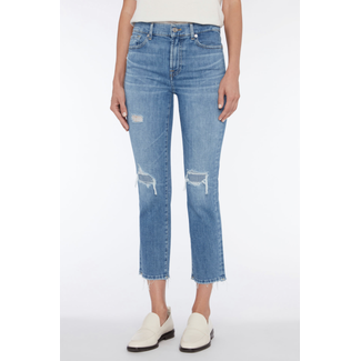 7 FOR ALL MANKIND THE STRAIGHT CROP LIGHT BLUE