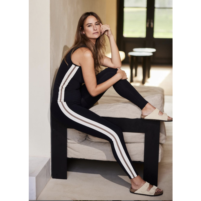 Deblon Sports JADE LEGGINGS BLACK HAZEL OFFWHITE