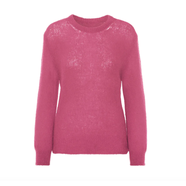 American Dreams ULLA MOHAIR O NECK PULLOVER KNIT PINK