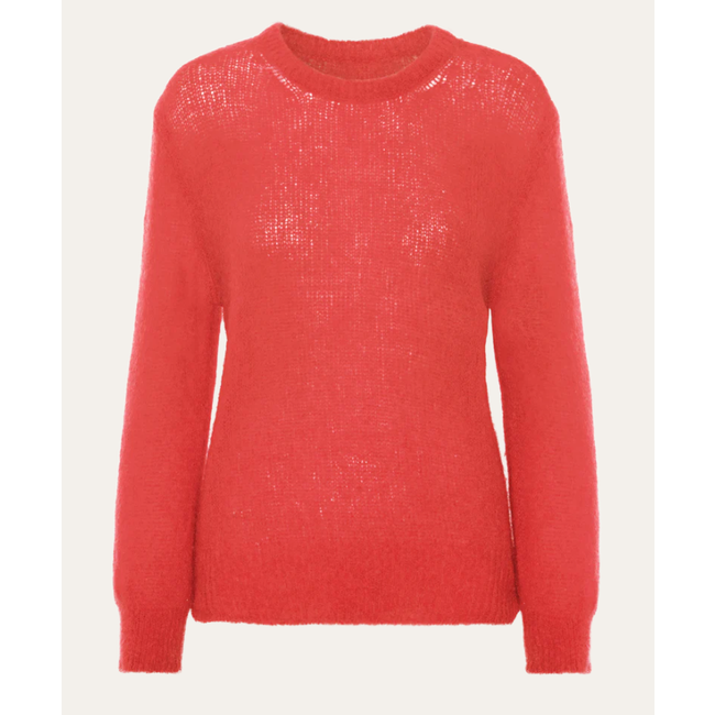 American Dreams ULLA MOHAIR O NECK PULLOVER KNIT CORAL