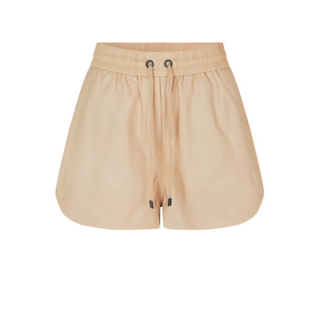 Second Female MARSALA LEATHER SHORTS IVORY CREAM