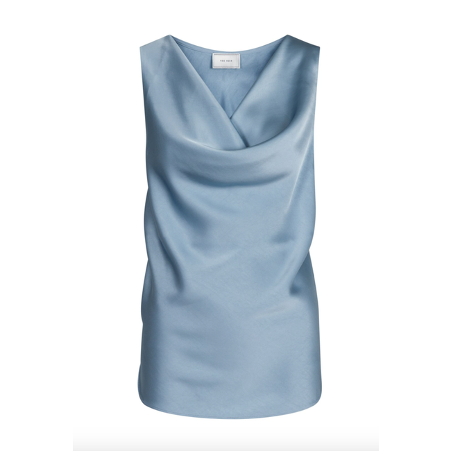 Neo Noir MERLE HEAVY SATEEN TOP DOVE BLUE