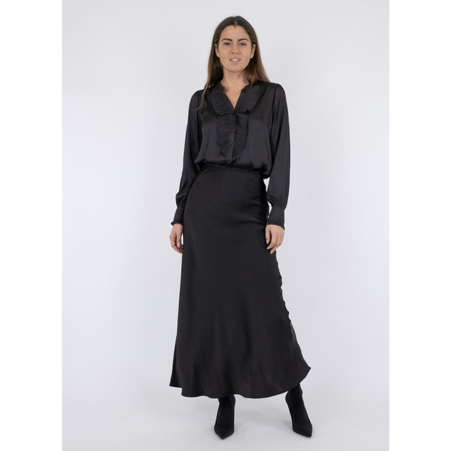 Neo Noir VICKY HEAVY SATEEN SKIRT BLACK