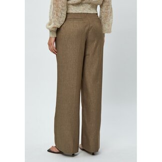 Minus BINA HIGH WAISTED WIDE LEG PANT 5944 ERMINE BROWN