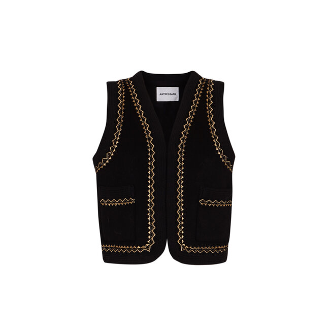 Antik Batik WILMA GILET BLACK