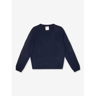 PEOPLE'S REPLUBIC OF CASHMERE WOMEN'S BOXY O-NECK NAVY BLUE