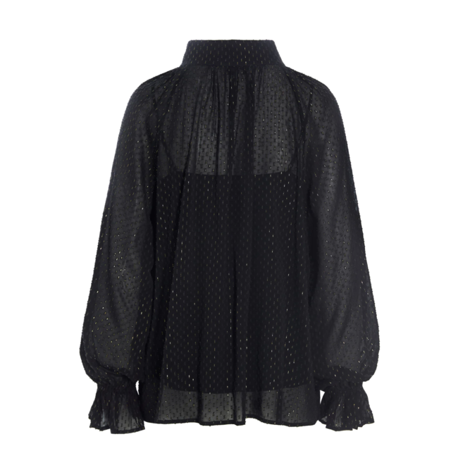 Dea Kudibal CASSISA BLOUSE WITH ELASTIC CUFFS LUREX BLACK