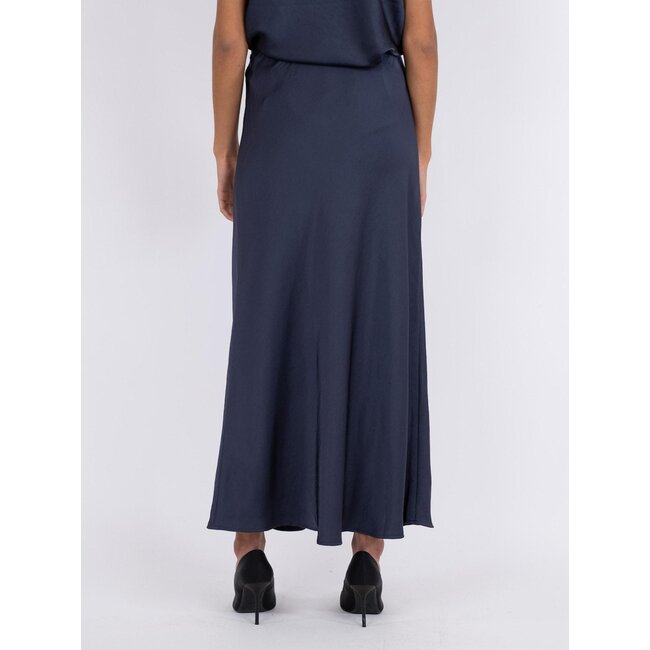 Neo Noir VICKY HEAVY SATEEN SKIRT MIDNIGHT BLUE