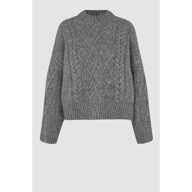 Second Female DIA KNIT O-NECK GREY MELANGE