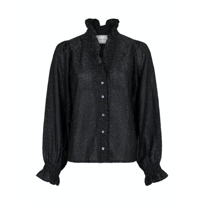 Neo Noir BRIELLE GLITTER BLOUSE BLACK