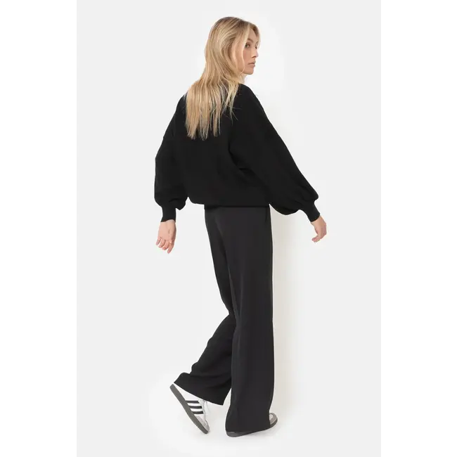 Ame antwerp JULES BLACK WIDE PANTS WITH ELASTICATED WAIST