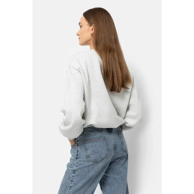 Ame antwerp CLEMENCE MARLED GREY SWEATSHIRT WITH PUFF SLEEVES