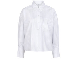 Dante 6 WHITLEY CROPPED STRIPE SHIRT WHITE/BLUE