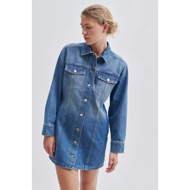 Second Female KYLIE DRESS DENIM BLUE