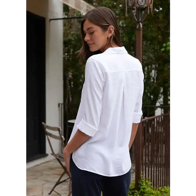 Bella Dahl SHIRT TAIL BUTTON DOWN WHITE