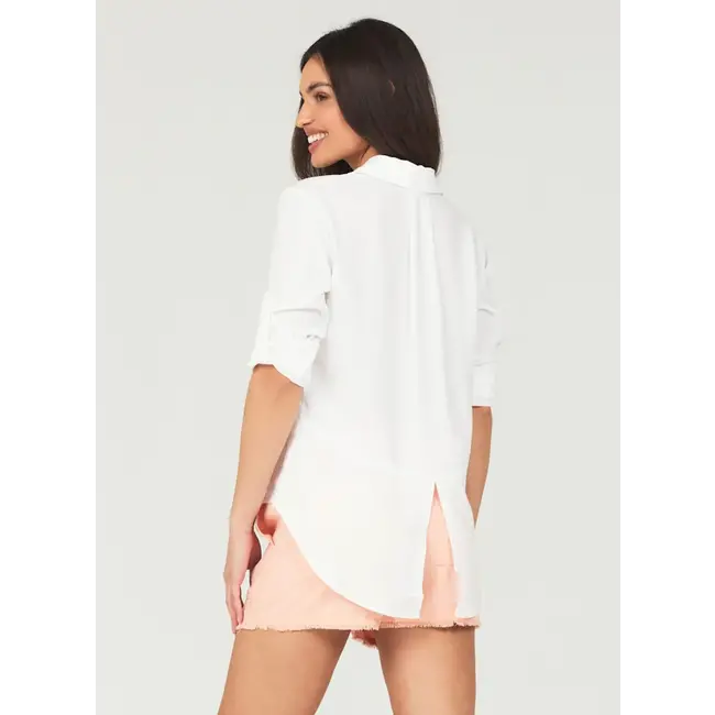 Bella Dahl SPLIT BACK BUTTON DOWN WHITE