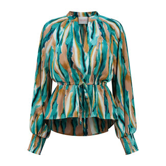 Studio Amaya DENA BLOUSE AQUA