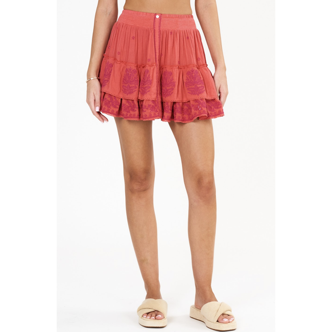 Mabe MINA EMB MINI SKIRT CORAL