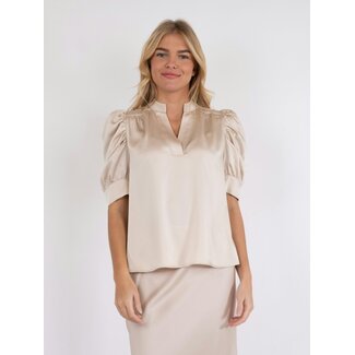 Neo Noir ROELLA HEAVY SATEEN BLOUSE CHAMPAGNE