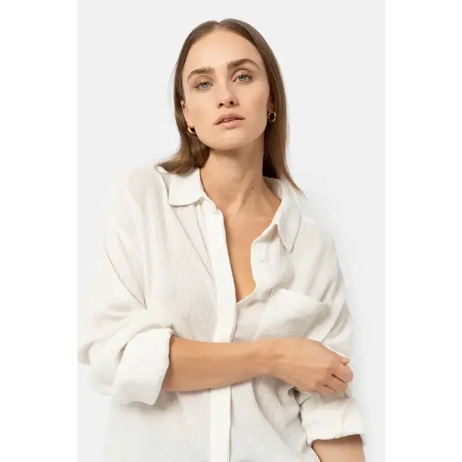 Ame antwerp DADDY OFF WHITE CREPE  MEN'S SHIRT