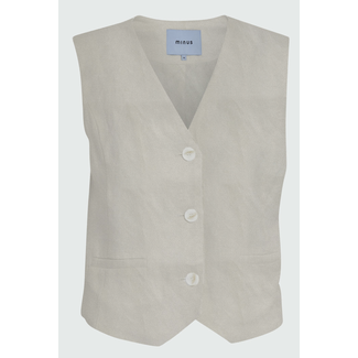 Minus MSAUGUSTE LINEN VEST NOMAD SAND MELANGE