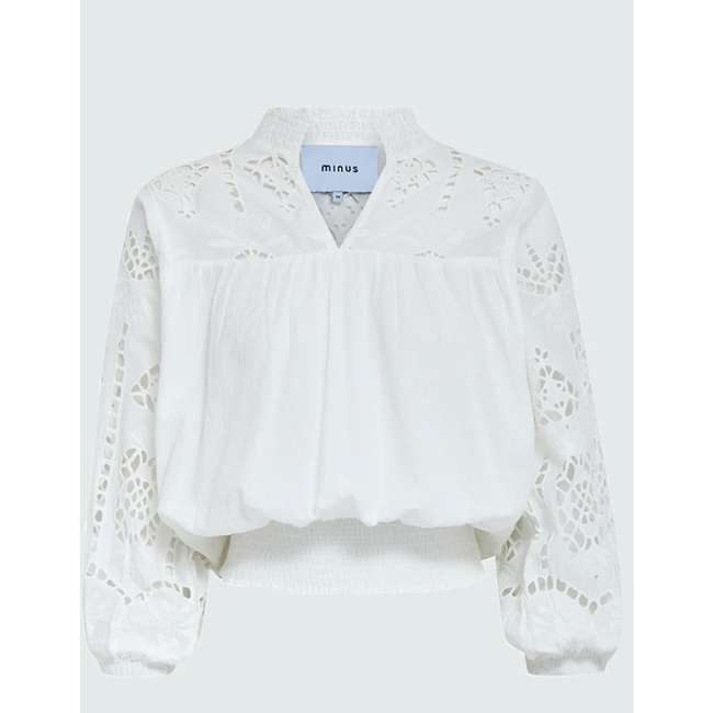 Minus MSEDIA V-NECK BLOUSE CLOUD DANCER