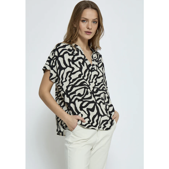 Minus MSTIANA SLEVELESS BLOUSE CLOUD DANCER PRINT