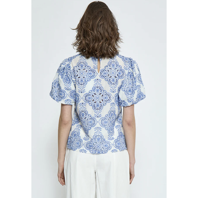 Minus MSALINA BLOUSE VISTA BLUE EMB.
