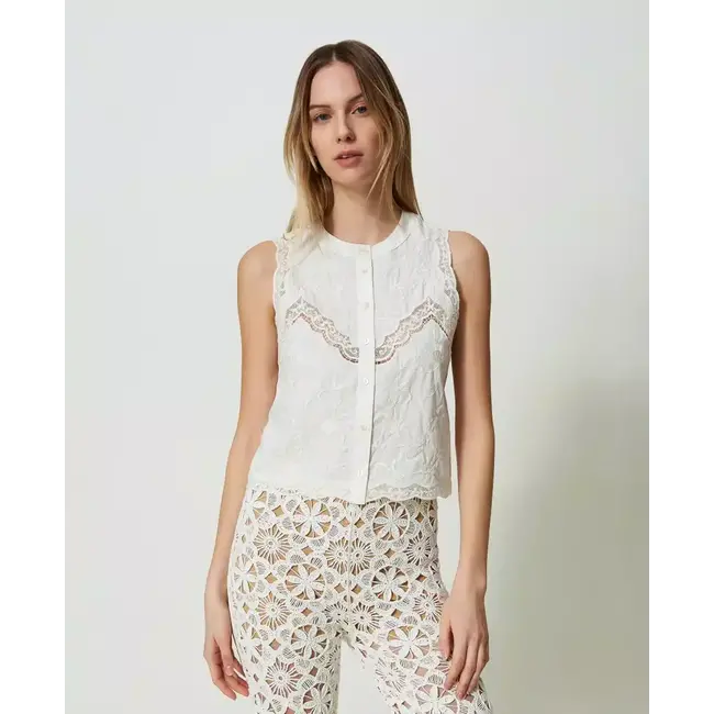 TWINSET TOP BIANCO 241TT2082