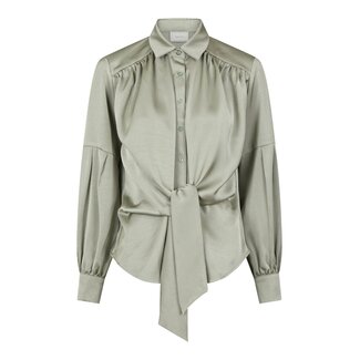 Neo Noir NAJA SATIN SHIRT SMOKE GREEN